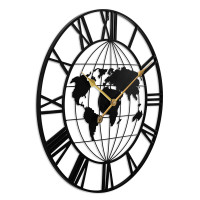 Dizajnové kovové hodiny MPM E04.4486.90, čierne Roman World